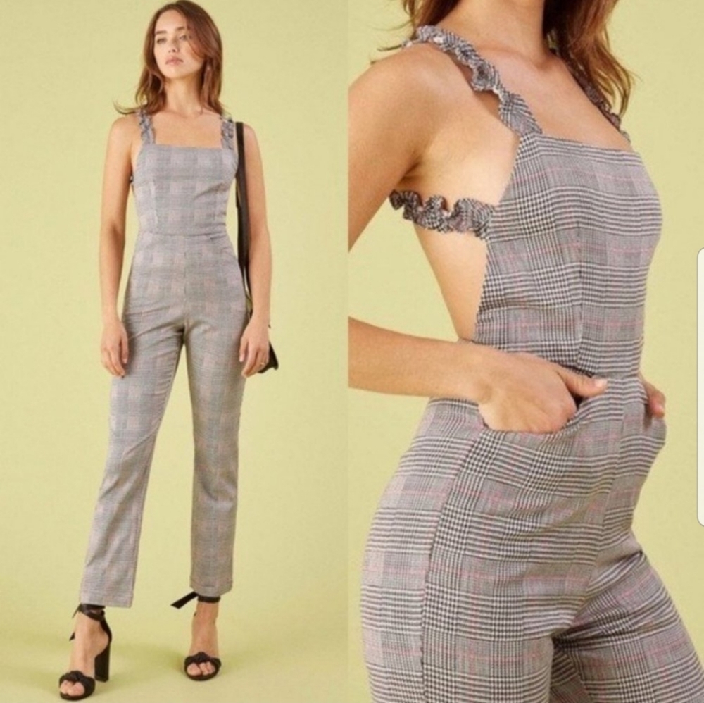Reformation | Oakland Plaid Jumpsuit Pants New 10